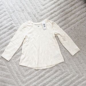 NWT - Gap baby Toddler Girl Cream Long Sleeve Light Weight Tee - Size 3T